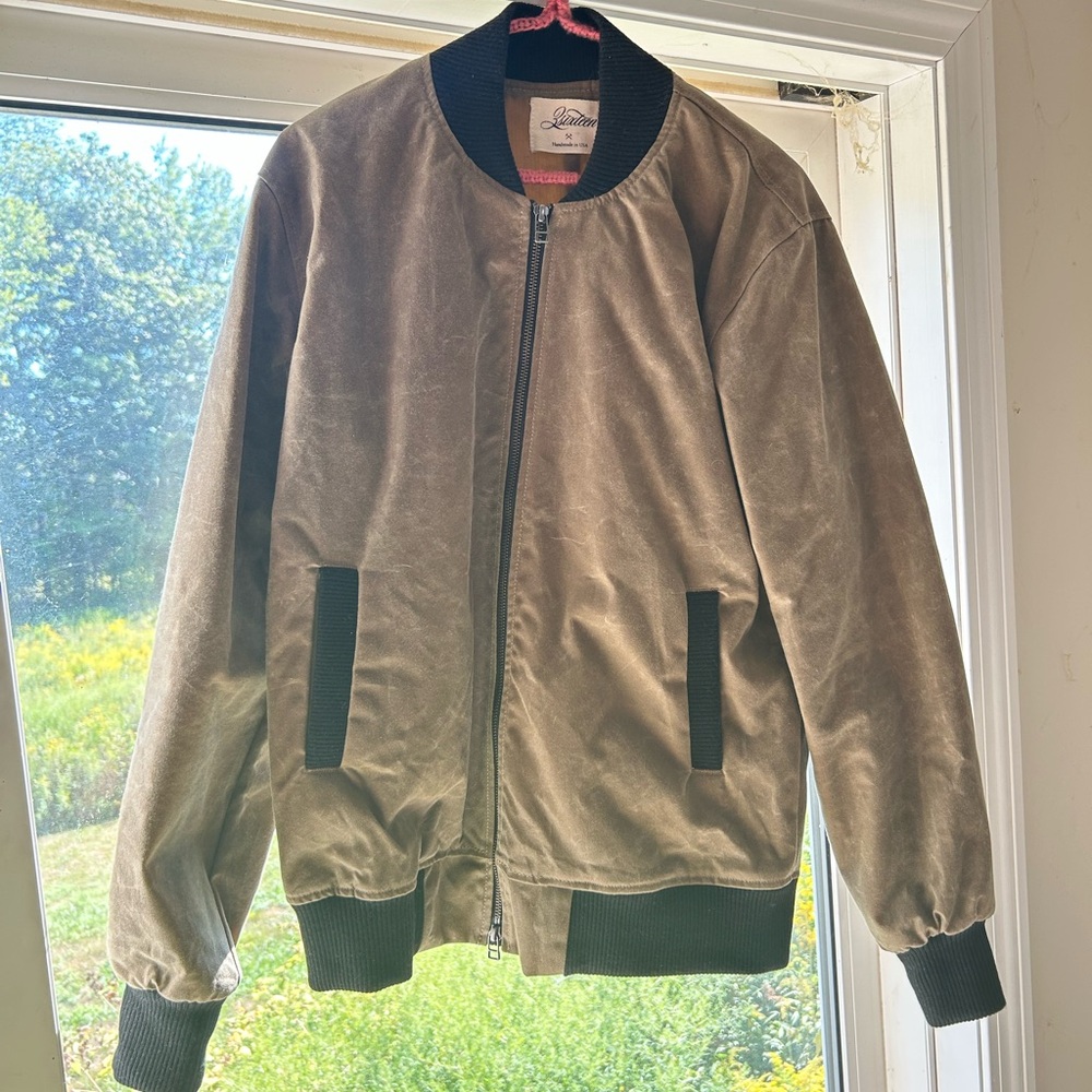3sixteen Olive/Brown Bomber Jacket with Black Trim